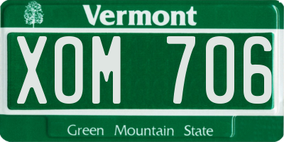 VT license plate XOM706
