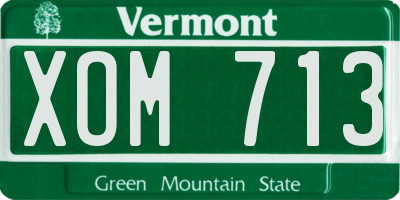 VT license plate XOM713