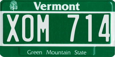 VT license plate XOM714