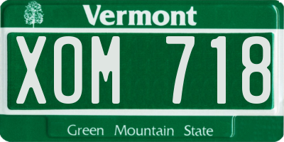 VT license plate XOM718