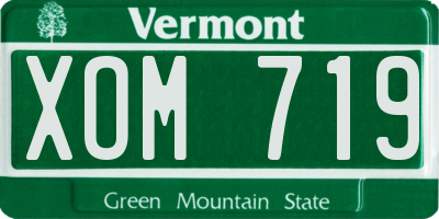 VT license plate XOM719