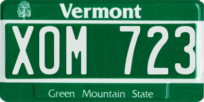 VT license plate XOM723