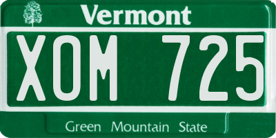VT license plate XOM725