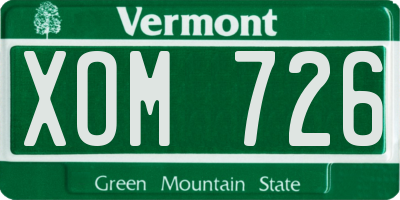 VT license plate XOM726