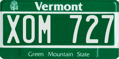 VT license plate XOM727