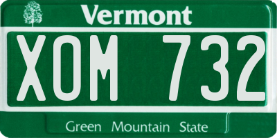 VT license plate XOM732