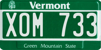 VT license plate XOM733