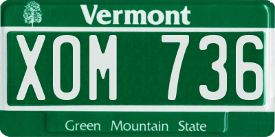 VT license plate XOM736