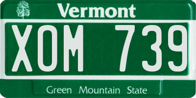 VT license plate XOM739