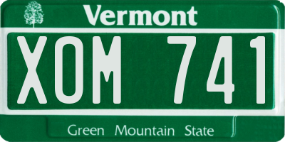 VT license plate XOM741