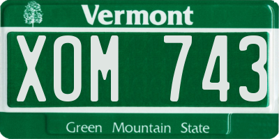 VT license plate XOM743
