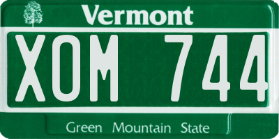 VT license plate XOM744