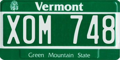 VT license plate XOM748