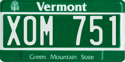 VT license plate XOM751