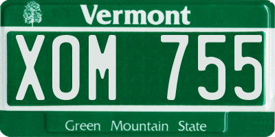 VT license plate XOM755