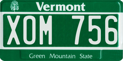 VT license plate XOM756