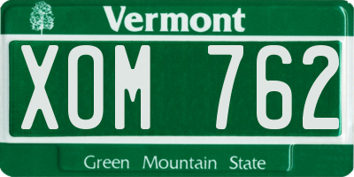 VT license plate XOM762