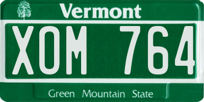 VT license plate XOM764