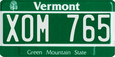 VT license plate XOM765