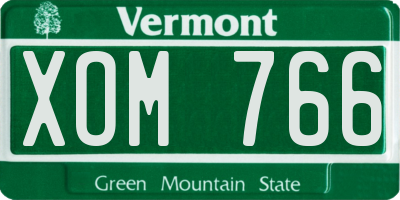 VT license plate XOM766