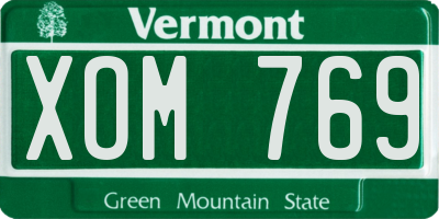 VT license plate XOM769