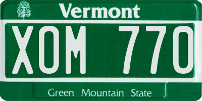 VT license plate XOM770