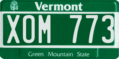 VT license plate XOM773