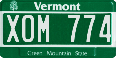 VT license plate XOM774