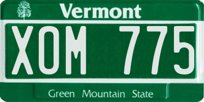 VT license plate XOM775