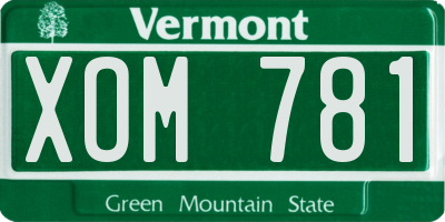 VT license plate XOM781