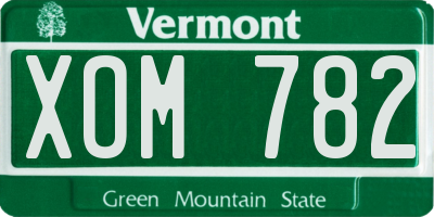 VT license plate XOM782