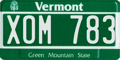 VT license plate XOM783