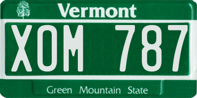 VT license plate XOM787
