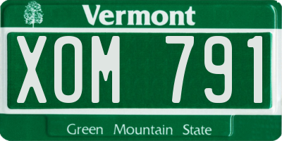 VT license plate XOM791