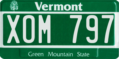 VT license plate XOM797
