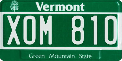 VT license plate XOM810