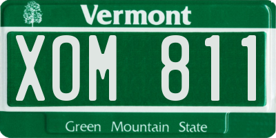 VT license plate XOM811