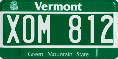 VT license plate XOM812