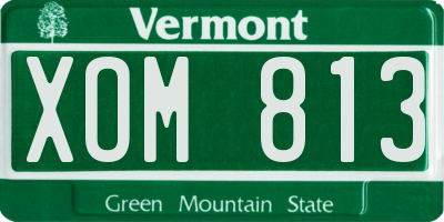 VT license plate XOM813