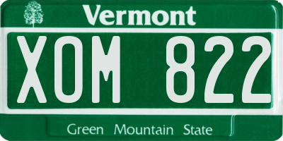 VT license plate XOM822
