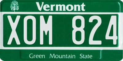 VT license plate XOM824