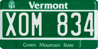 VT license plate XOM834