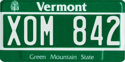 VT license plate XOM842