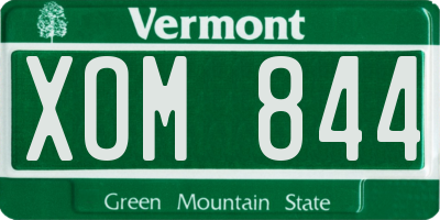 VT license plate XOM844