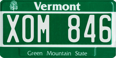 VT license plate XOM846