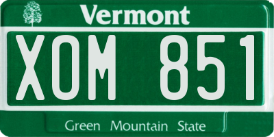 VT license plate XOM851