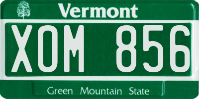 VT license plate XOM856