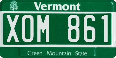VT license plate XOM861