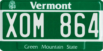 VT license plate XOM864