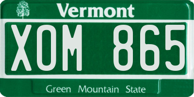 VT license plate XOM865